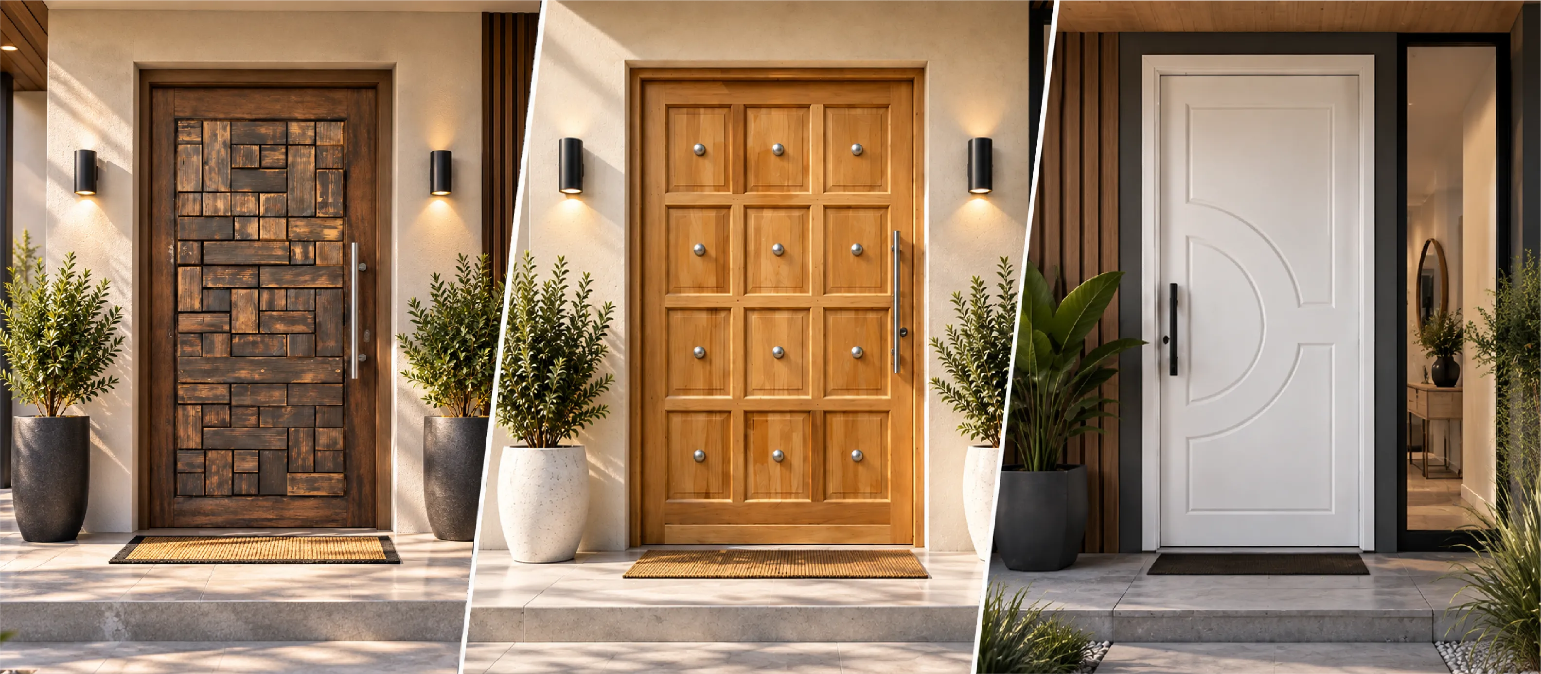 Three Solid Doors entrance designs in contemporary homes